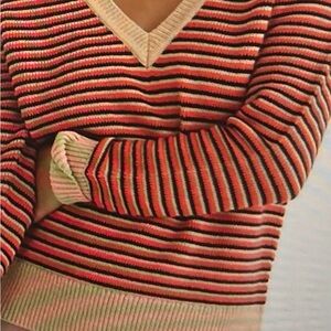 Striped V-Neck Sweater